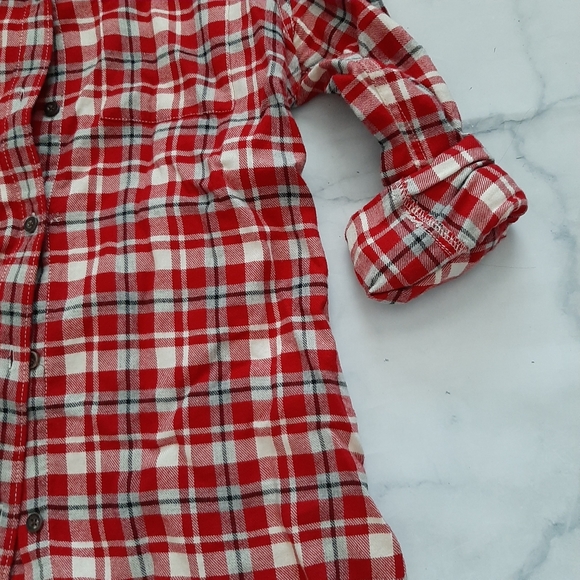 Roots Plaid Button Down Shirt Medium - Picture 3 of 5